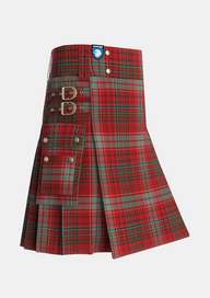 Utility_Kinnoull_Tartan_854_kilt_side_image_with_pleated_design_and_adjustable_buckles_for_men