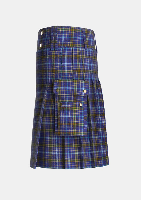Utility_Knox_2_Tartan_5711_kilt_left_image_with_pleated_design_and_adjustable_buckles_for_men