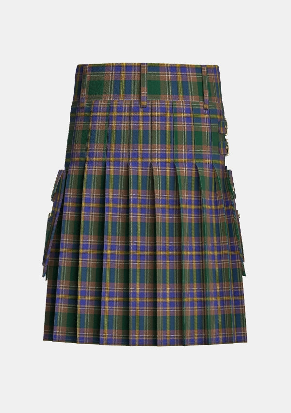 Utility_Knox_tartan_7555_kilt_back_image_with_pleated_design_and_adjustable_buckles_for_men