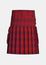 Utility_Kyle_Blue_Tartan_3616_kilt_back_image_with_pleated_design_and_adjustable_buckles_for_men