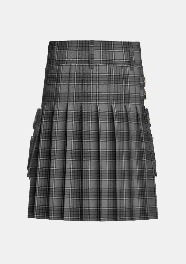 Utility_Kyle_Tartan_1288_kilt_back_image_with_pleated_design_and_adjustable_buckles_for_men
