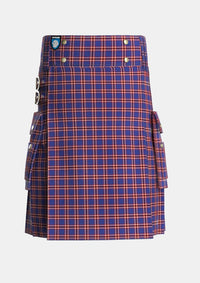 Utility_Laing_of_Archiestown_Tartan_2544_kilt_front_image_with_pleated_design_and_adjustable_buckles_for_men