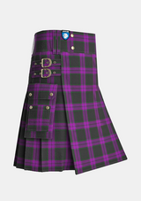 Utility_Laird_Tartan_7856_kilt_side_image_with_pleated_design_and_adjustable_buckles_for_men