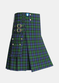 Utility_Lamont_2_Tartan_296_kilt_side_image_with_pleated_design_and_adjustable_buckles_for_men