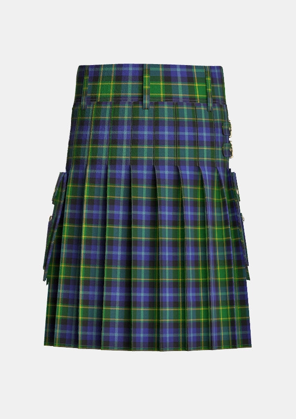 Utility_Lanarkshire_Tartan_2502_kilt_back_image_with_pleated_design_and_adjustable_buckles_for_men
