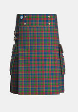 Utility_Land_s_End_Maroon_Tartan_2578_kilt_front_image_with_pleated_design_and_adjustable_buckles_for_men