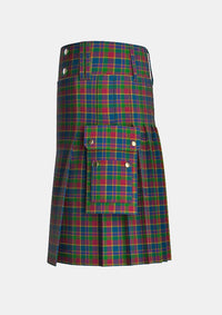 Utility_Land_s_End_Maroon_Tartan_2578_kilt_left_image_with_pleated_design_and_adjustable_buckles_for_men