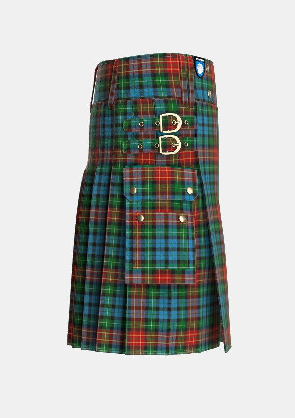 Utility_Langston_Personal_Tartan_4214_kilt_right_image_with_pleated_design_and_adjustable_buckles_for_men