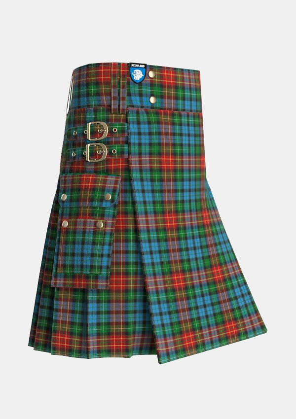 Utility_Langston_Personal_Tartan_4214_kilt_side_image_with_pleated_design_and_adjustable_buckles_for_men