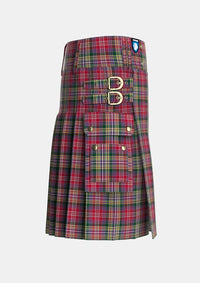Utility_Lasting_Tartan_1789_kilt_right_image_with_pleated_design_and_adjustable_buckles_for_men