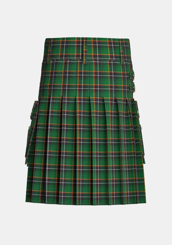 Utility_Lawson_William_Tartan_3285_kilt_back_image_with_pleated_design_and_adjustable_buckles_for_men