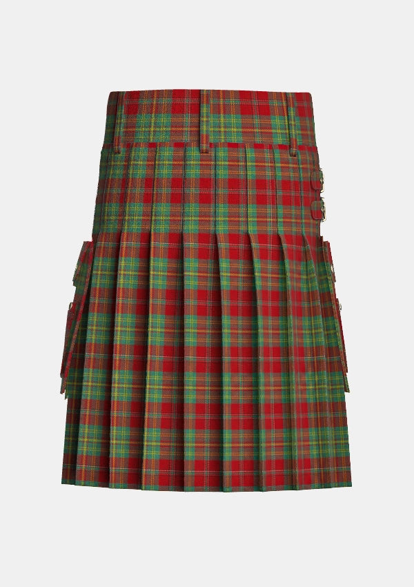 Utility_Leask_Tartan_905_kilt_back_image_with_pleated_design_and_adjustable_buckles_for_men