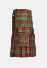 Utility_Leask_Tartan_905_kilt_left_image_with_pleated_design_and_adjustable_buckles_for_men