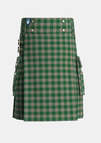 Utility_Ledford_Tartan_835_kilt_front_image_with_pleated_design_and_adjustable_buckles_for_men