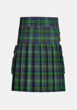 Utility_Leinster_Tartan_4062_kilt_back_image_with_pleated_design_and_adjustable_buckles_for_men