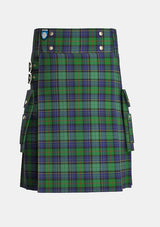 Utility_Leinster_Tartan_4062_kilt_front_image_with_pleated_design_and_adjustable_buckles_for_men