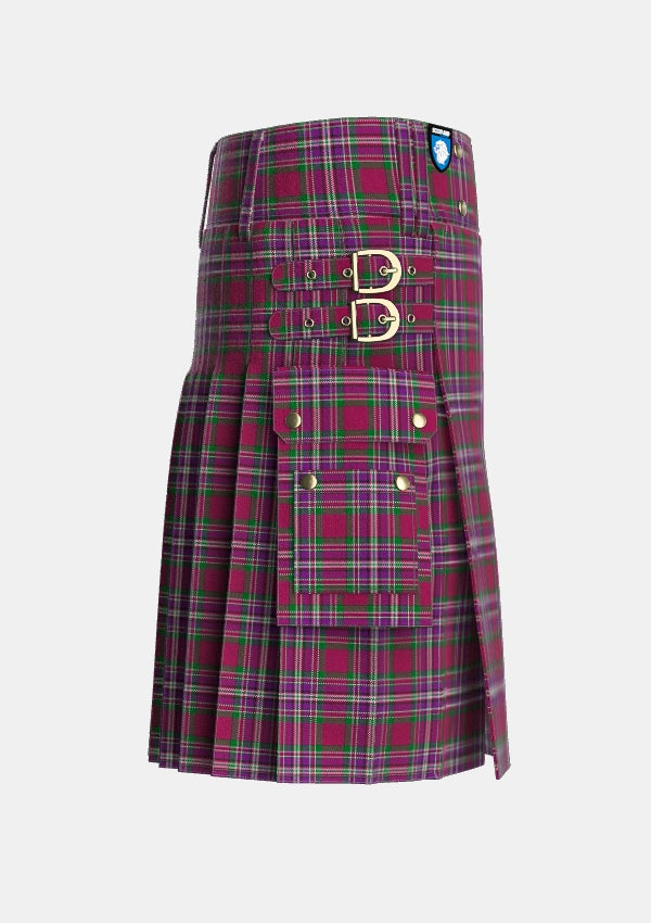 Utility_Lendrum_Lyon_version_Tartan_3366_kilt_right_image_with_pleated_design_and_adjustable_buckles_for_men