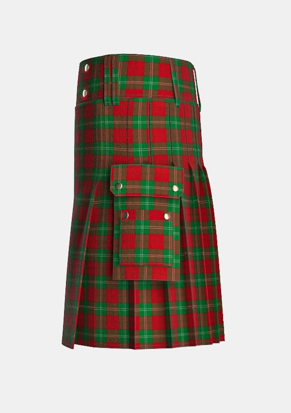 Utility_Lennox_tartan_935_kilt_left_image_with_pleated_design_and_adjustable_buckles_for_men