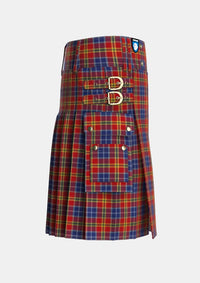 Utility_Lermontov_Tartan_6493_kilt_right_image_with_pleated_design_and_adjustable_buckles_for_men
