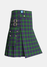 Utility_Leslie_Hunting_Tartan_1113_kilt_side_image_with_pleated_design_and_adjustable_buckles_for_men