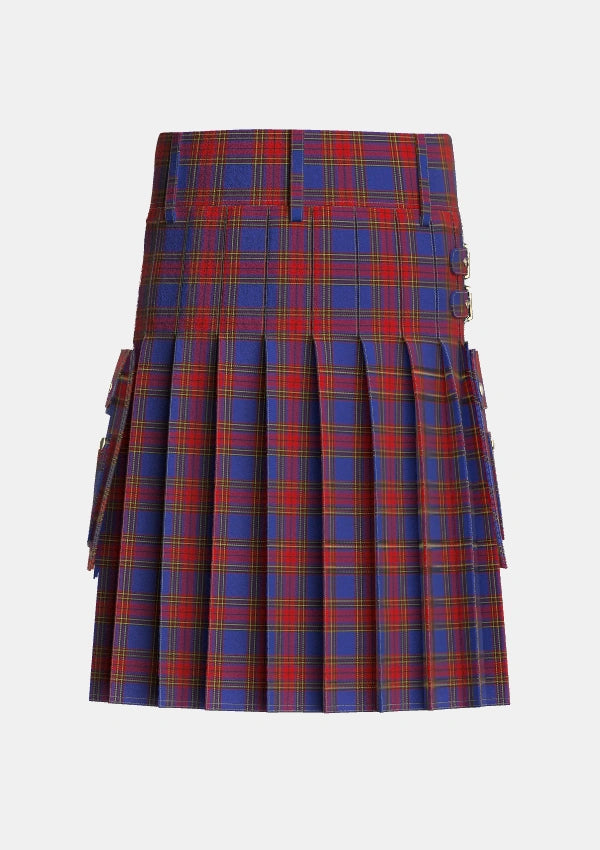 Utility_Leslie_J_Cant_Tartan_7119_kilt_back_image_with_pleated_design_and_adjustable_buckles_for_men