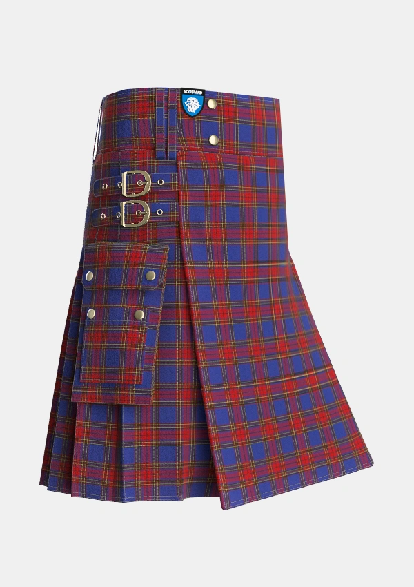 Utility_Leslie_J_Cant_Tartan_7119_kilt_side_image_with_pleated_design_and_adjustable_buckles_for_men