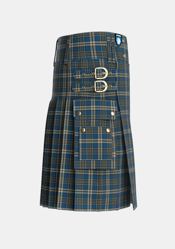 Utility_Liberton_Tartan_6993_kilt_right_image_with_pleated_design_and_adjustable_buckles_for_men