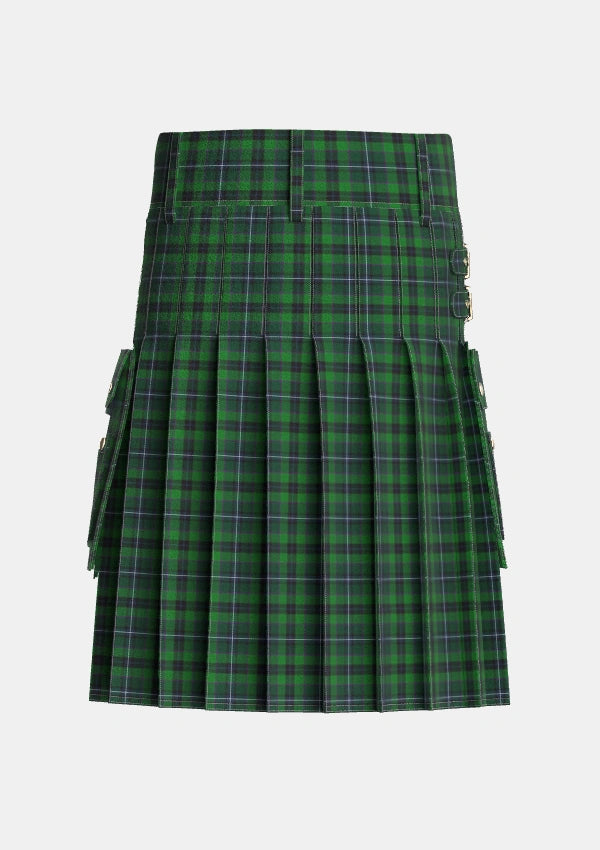 Utility_Linden_Tartan_5772_kilt_back_image_with_pleated_design_and_adjustable_buckles_for_men