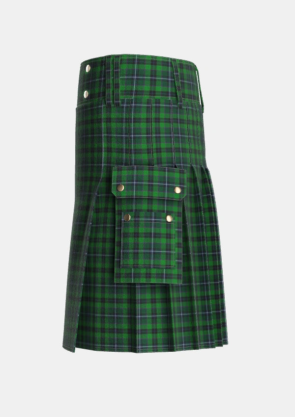 Utility_Linden_Tartan_5772_kilt_left_image_with_pleated_design_and_adjustable_buckles_for_men