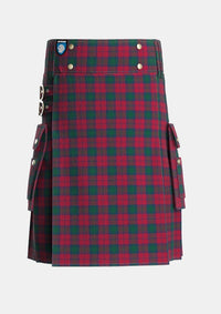 Utility_Lindsay_2_Tartan_704_kilt_front_image_with_pleated_design_and_adjustable_buckles_for_men