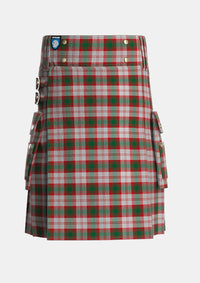 Utility_Lindsay_Dress_Red_Tartan_992_kilt_front_image_with_pleated_design_and_adjustable_buckles_for_men