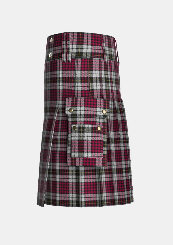Utility_Little_Dress_Tartan_4138_kilt_left_image_with_pleated_design_and_adjustable_buckles_for_men