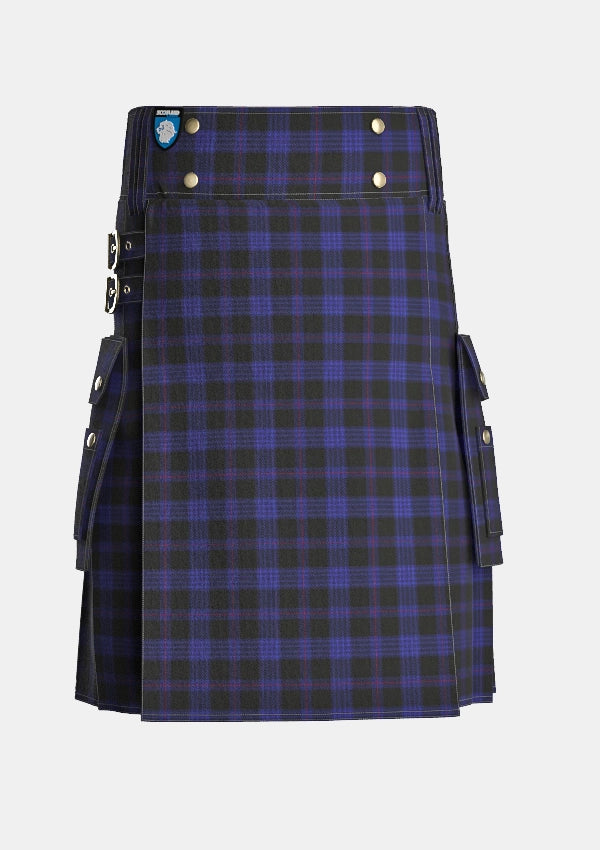 Utility_Little_Hunting_Tartan_7229_kilt_front_image_with_pleated_design_and_adjustable_buckles_for_men