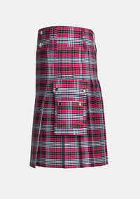 Utility_Little_of_Morton_Rigg_tartan_2349_kilt_left_image_with_pleated_design_and_adjustable_buckles_for_men