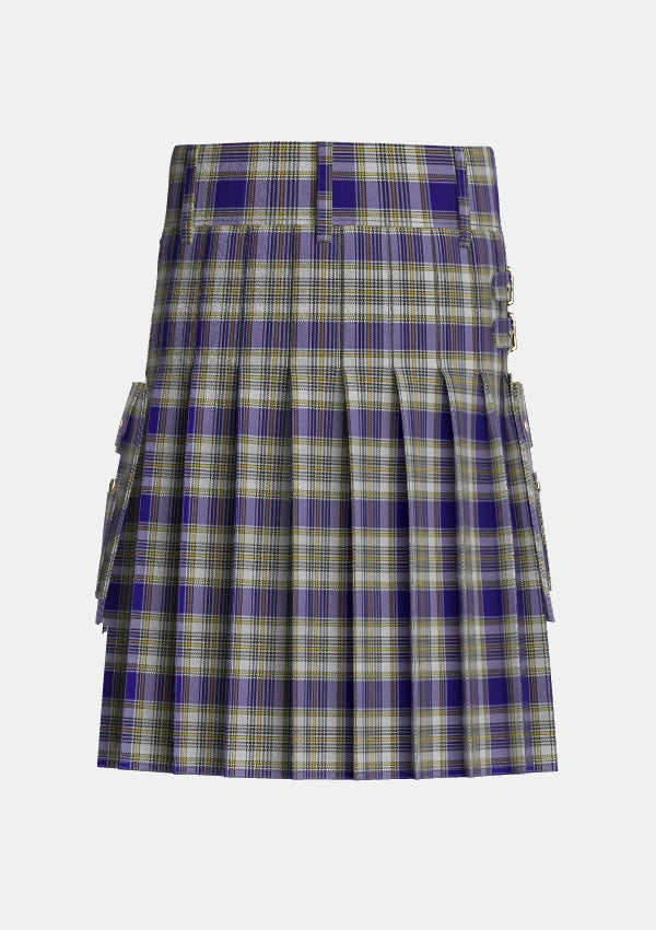 Utility_Livingstone_Dress_Tartan_650_kilt_back_image_with_pleated_design_and_adjustable_buckles_for_men