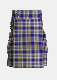 Utility_Livingstone_Dress_Tartan_650_kilt_front_image_with_pleated_design_and_adjustable_buckles_for_men