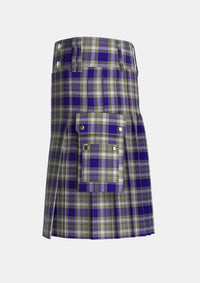Utility_Livingstone_Dress_Tartan_650_kilt_left_image_with_pleated_design_and_adjustable_buckles_for_men