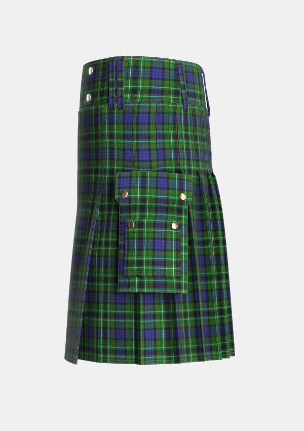 Utility_Lloyd_of_Dolobran_Personal_Tartan_1970_kilt_left_image_with_pleated_design_and_adjustable_buckles_for_men