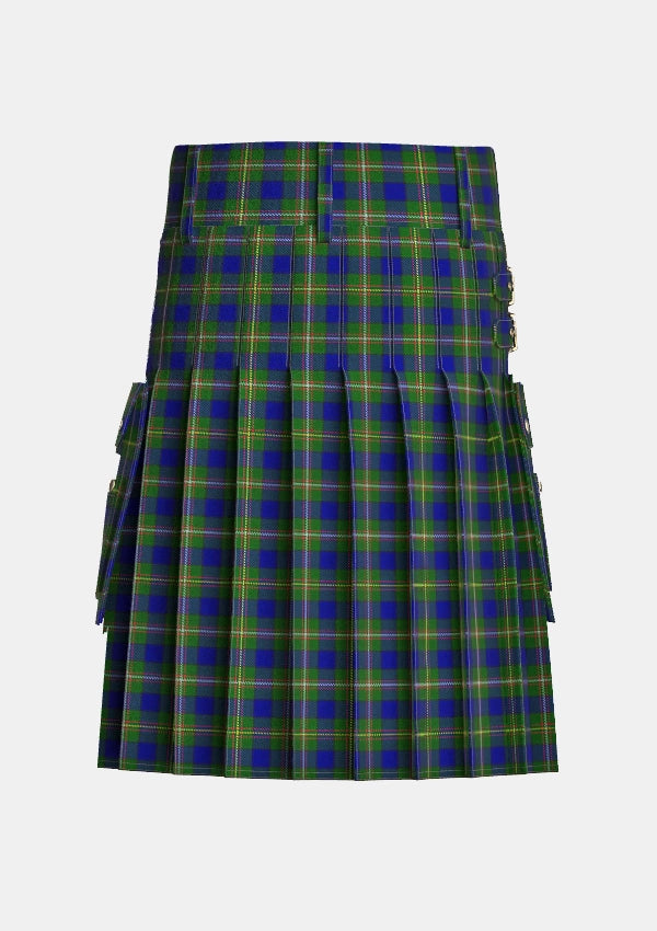 Utility_Loch_Tay_Tartan_10384_kilt_back_image_with_pleated_design_and_adjustable_buckles_for_men