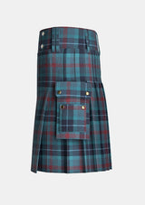 Utility_Lochness_Tartan_kilt_left_image_with_pleated_design_and_adjustable_buckles_for_men