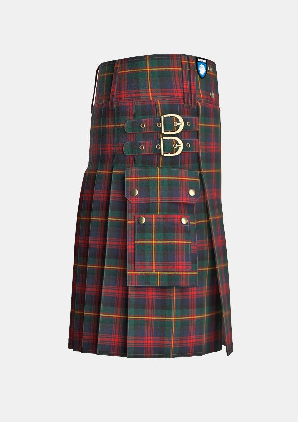 Utility_Logan_Modern_Tartan_kilt_right_image_with_pleated_design_and_adjustable_buckles_for_men