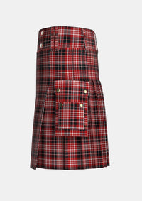 Utility_Loganair_Tartan_11744_kilt_left_image_with_pleated_design_and_adjustable_buckles_for_men