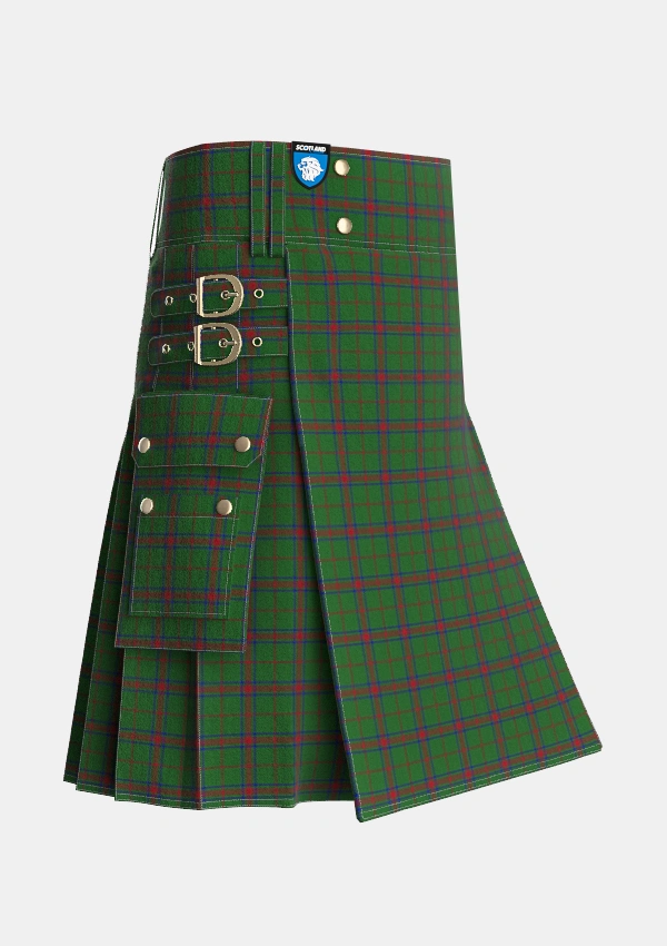 Utility_Loton_Personal_Tartan_5498_kilt_side_image_with_pleated_design_and_adjustable_buckles_for_men