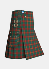 Utility_Lowland_Donnelly_tartan_10114_kilt_side_image_with_pleated_design_and_adjustable_buckles_for_men