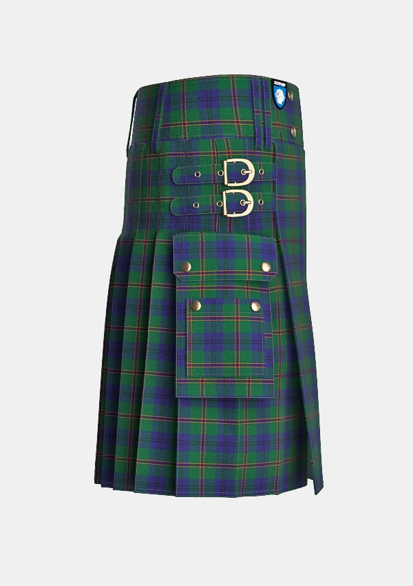 Utility_Lowry_Tartan_4220_kilt_right_image_with_pleated_design_and_adjustable_buckles_for_men