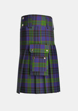 Utility_Lumsden_Hunting_tartan_2366_kilt_left_image_with_pleated_design_and_adjustable_buckles_for_men