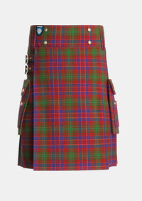 Utility_Lumsden_Short_Tartan_931_kilt_front_image_with_pleated_design_and_adjustable_buckles_for_men