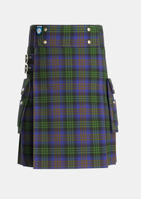 Utility_Lysaght_Hunting_Tartan_6592_kilt_front_image_with_pleated_design_and_adjustable_buckles_for_men