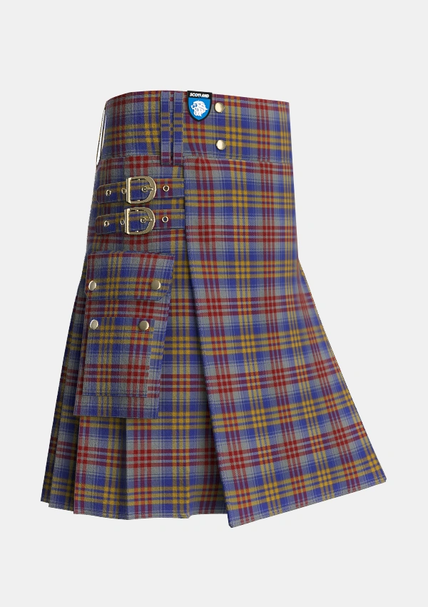 Utility_Lysaght_Tartan_6591_kilt_side_image_with_pleated_design_and_adjustable_buckles_for_men