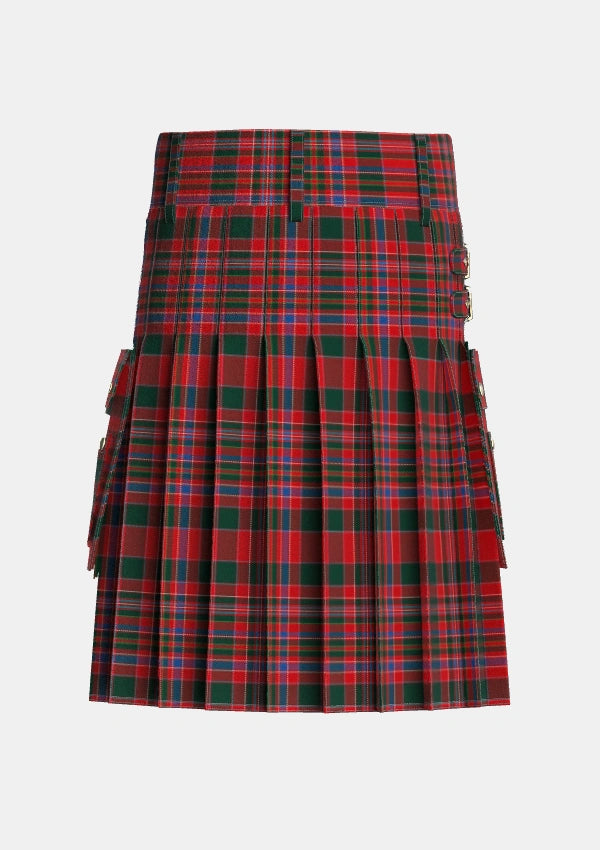 Utility_MacAlister_1831_Tartan_579_kilt_back_image_with_pleated_design_and_adjustable_buckles_for_men